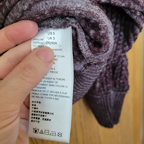 We The Free oversized off the shoulder v-back batwing waffle knit sweater S - Picture 5 of 8